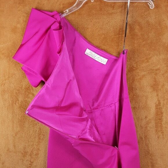 LELA ROSE Dress Womens Size 4 Pink One Shoulder Mini Pleated A-Line Cocktail - Picture 4 of 10